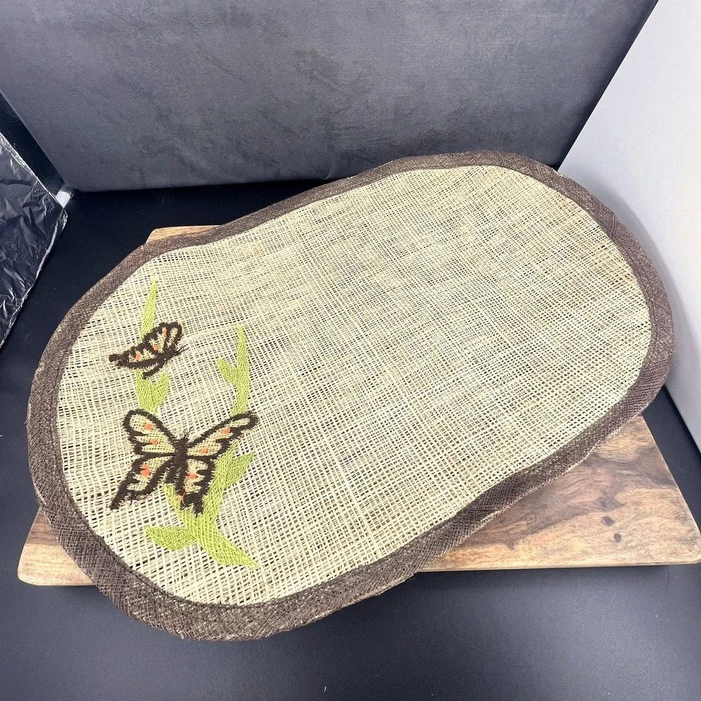 Vintage‎ Burlap Butterfly Placemats - Set of 3